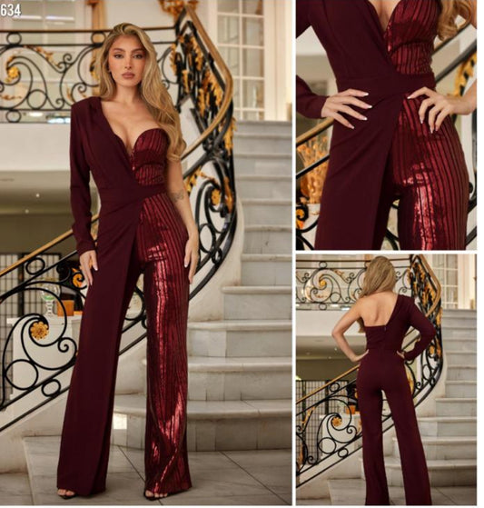 Crimson Royale Sequin Jumpsuit