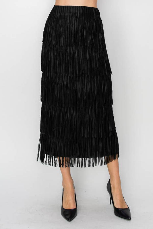 LONG FRINGE SKIRT
