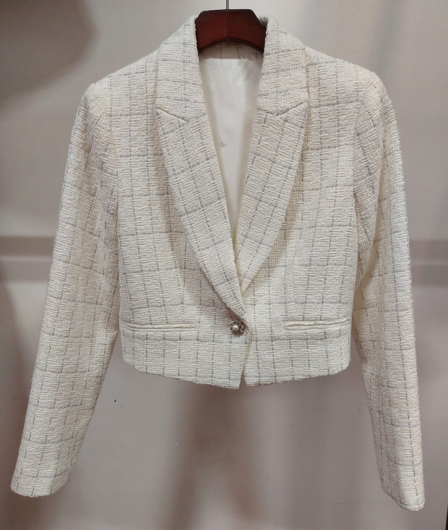 Luxe Paris Cropped Tweed Blazer