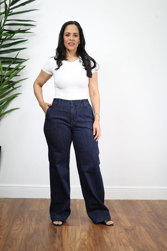 High-Rise Classic Wide-Leg Jeans Dark Indigo