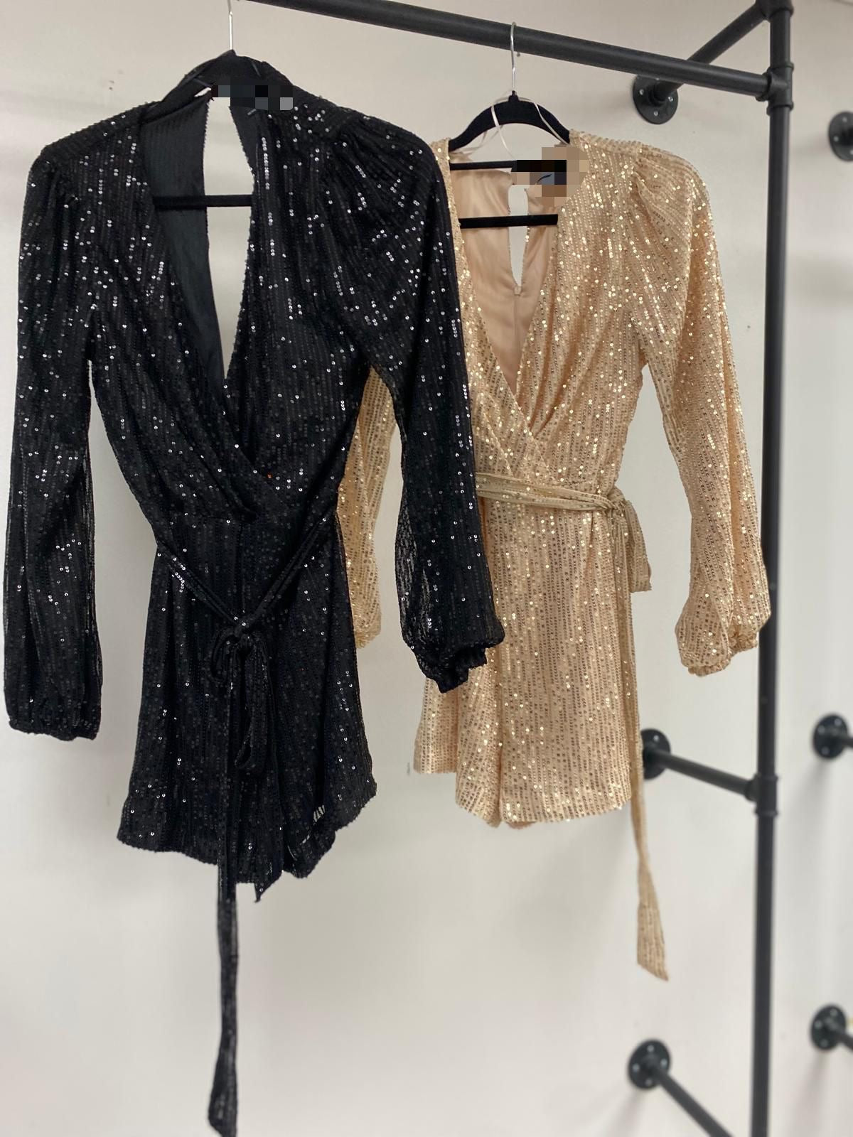 Midnight Sparkle Sequin Romper