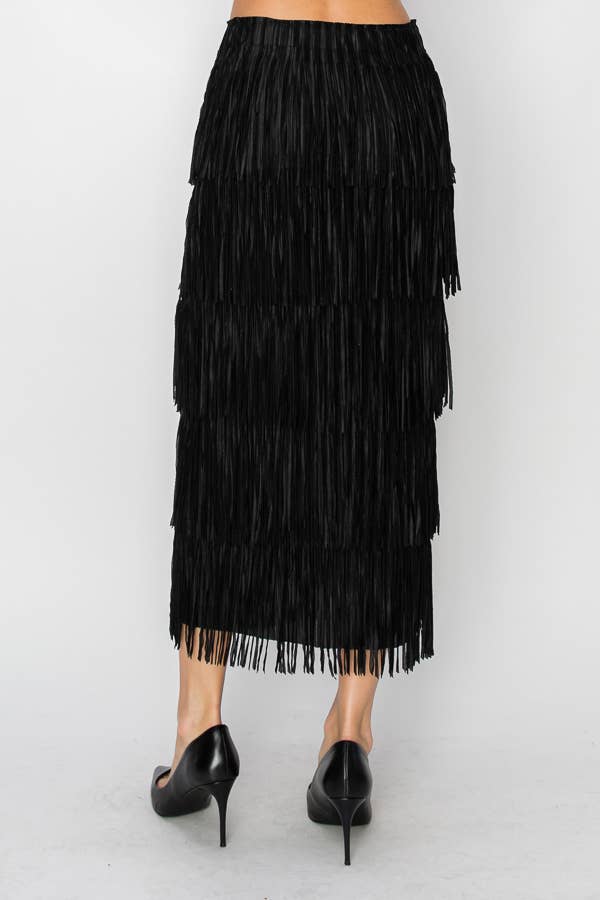 LONG FRINGE SKIRT