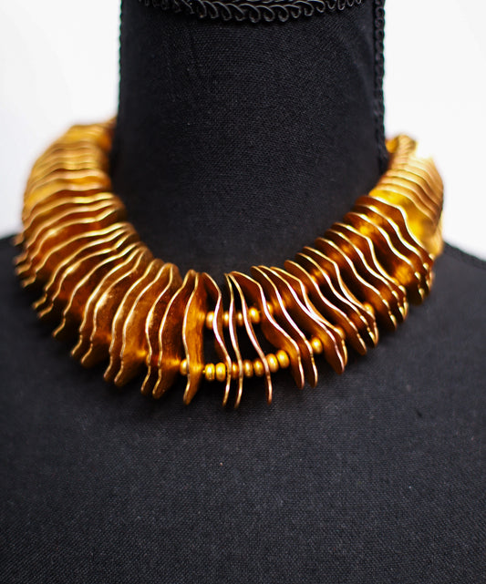 Golden Wave statement Necklace