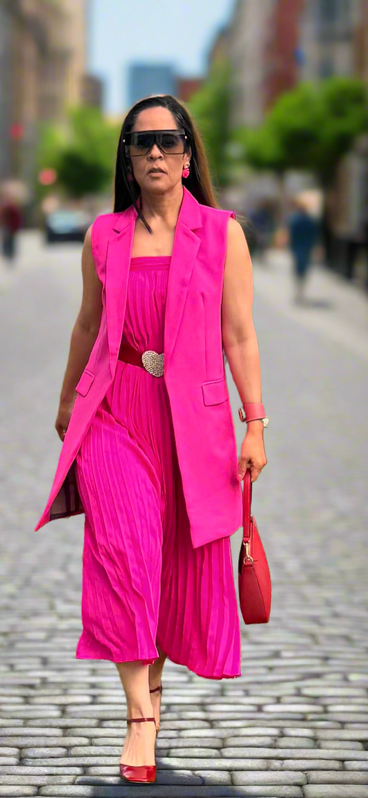 Chaleco largo de color liso