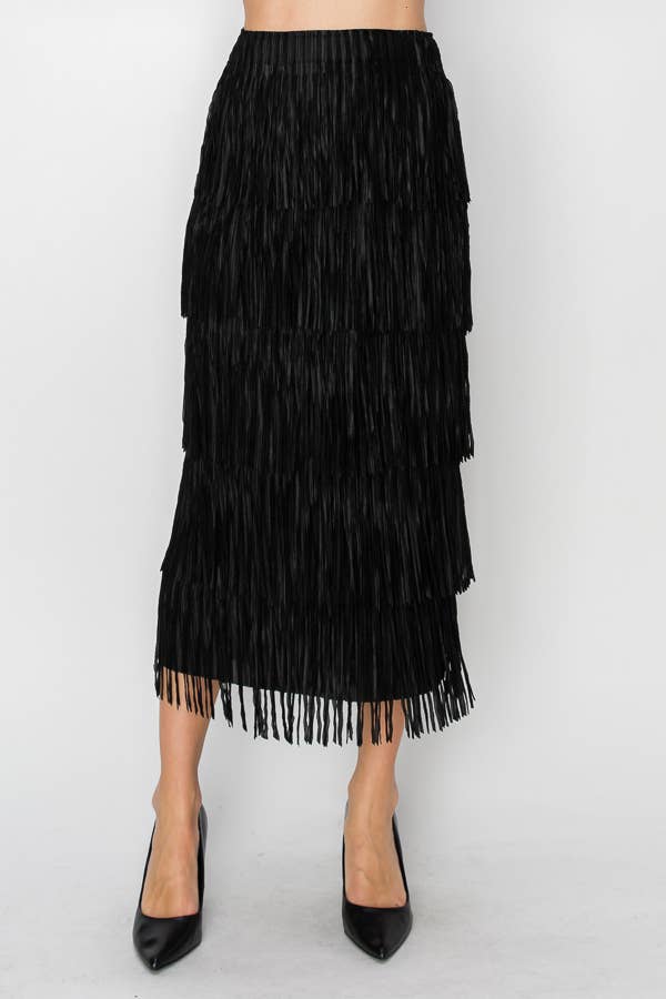 LONG FRINGE SKIRT