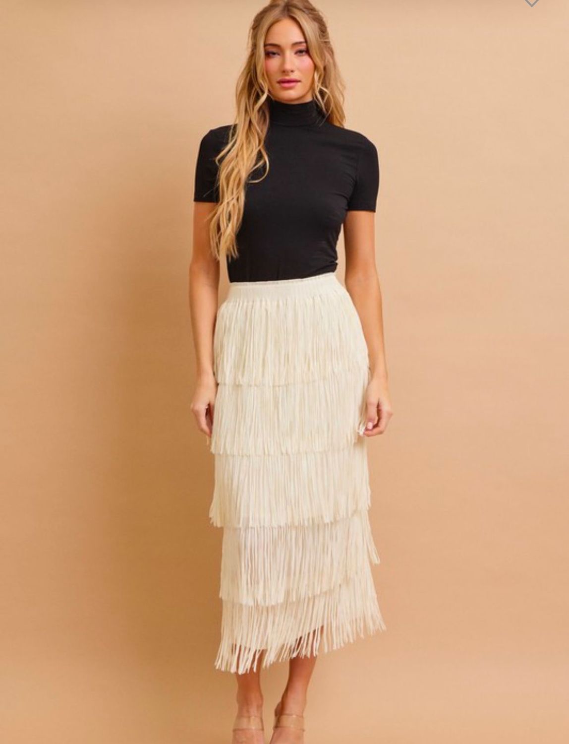 Lorena Tiered Fringe Skirt