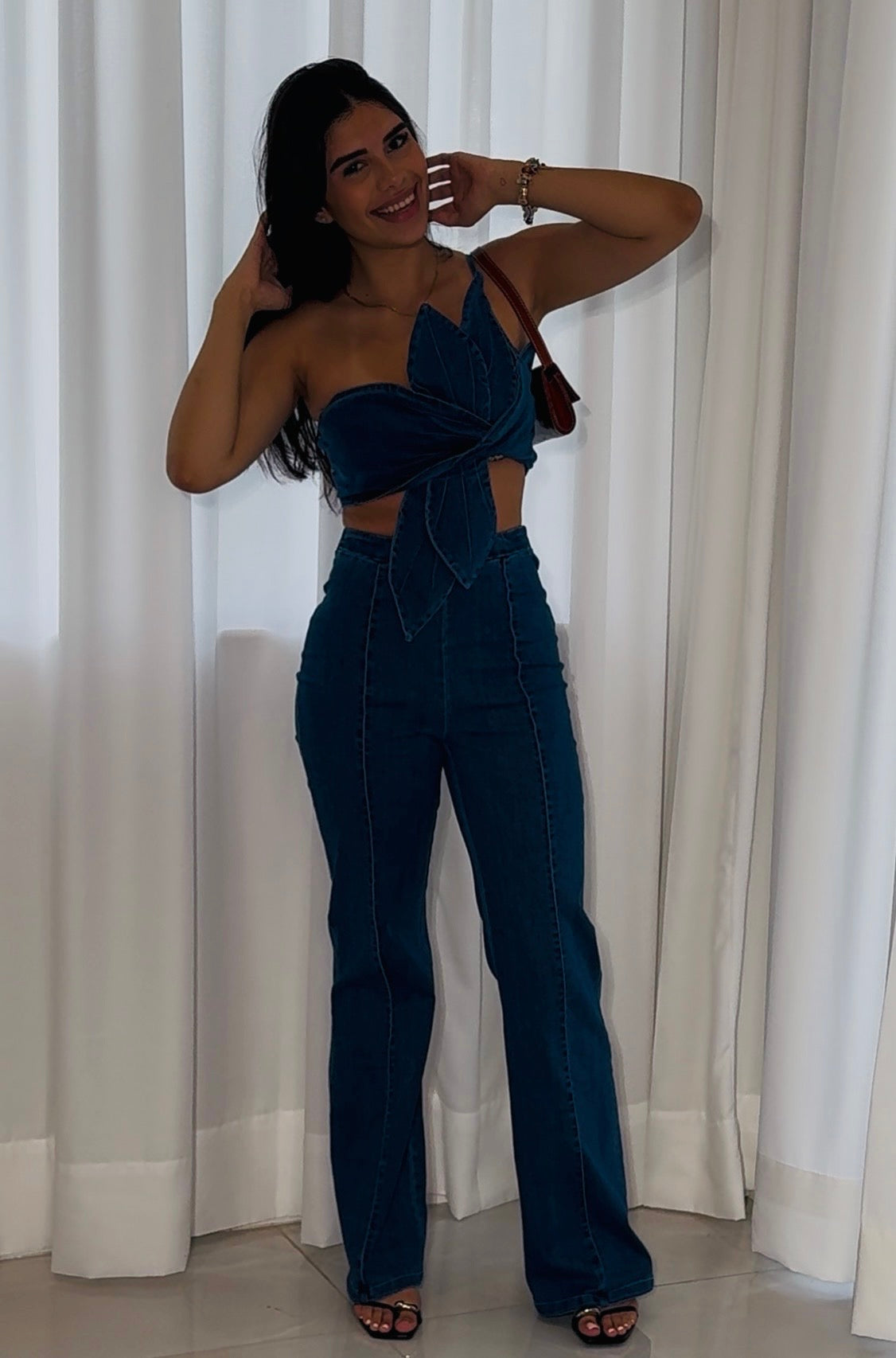 Conjunto de flores lilas