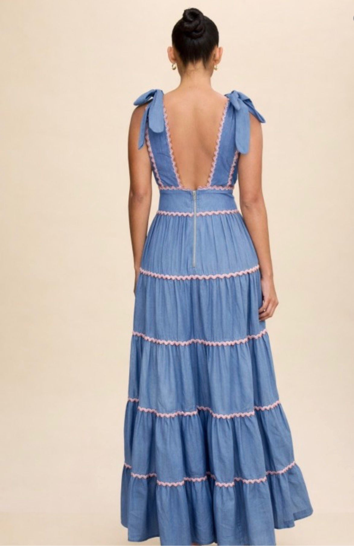 Celeste Amour Denim Maxi Dress