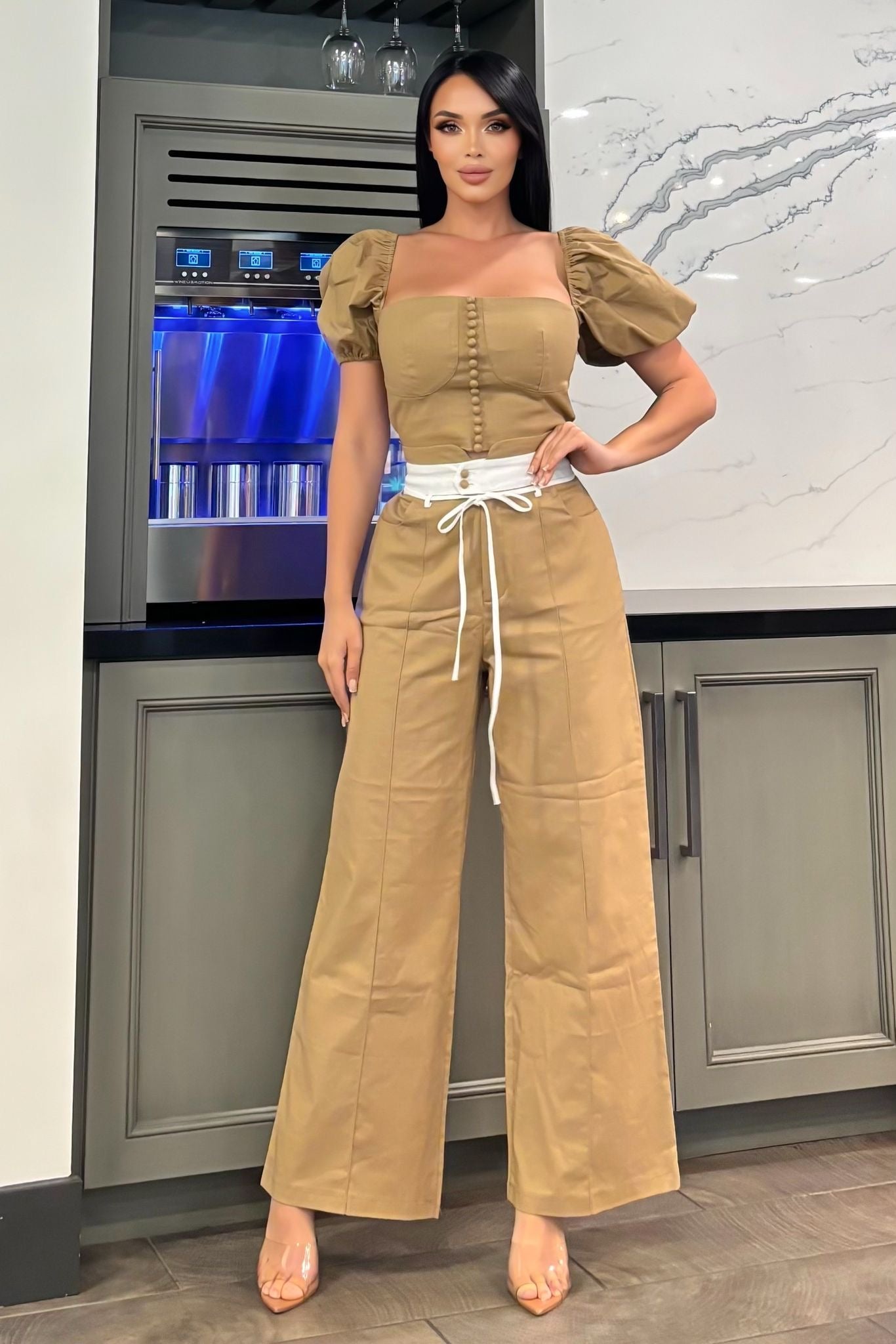 Cuqui LINEN top & pants SET
