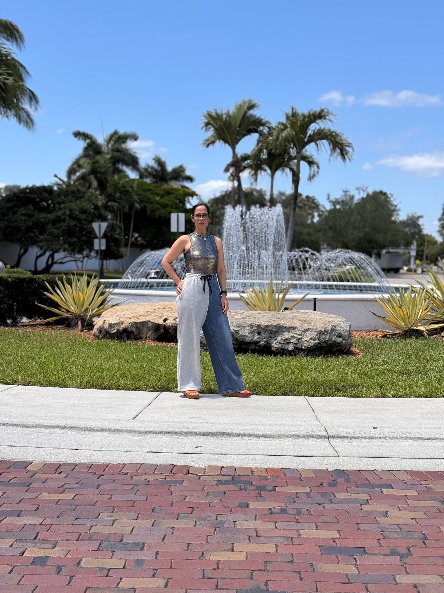 DOUBLE CONTRAST JEAN PANTS