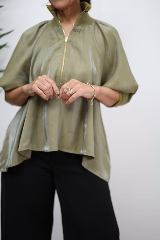 DO Mock Neck Blouse