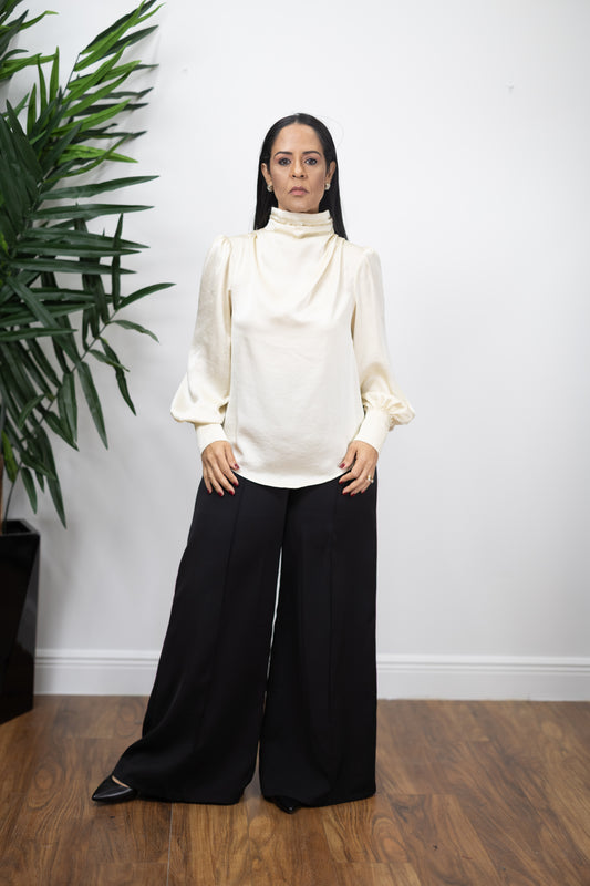 Satin Long Sleeve Blouse
