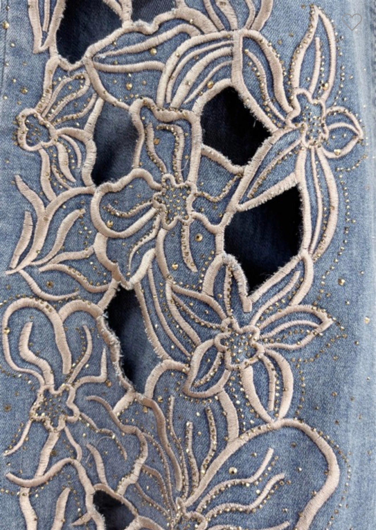 Floral Reverie Embellished Denim