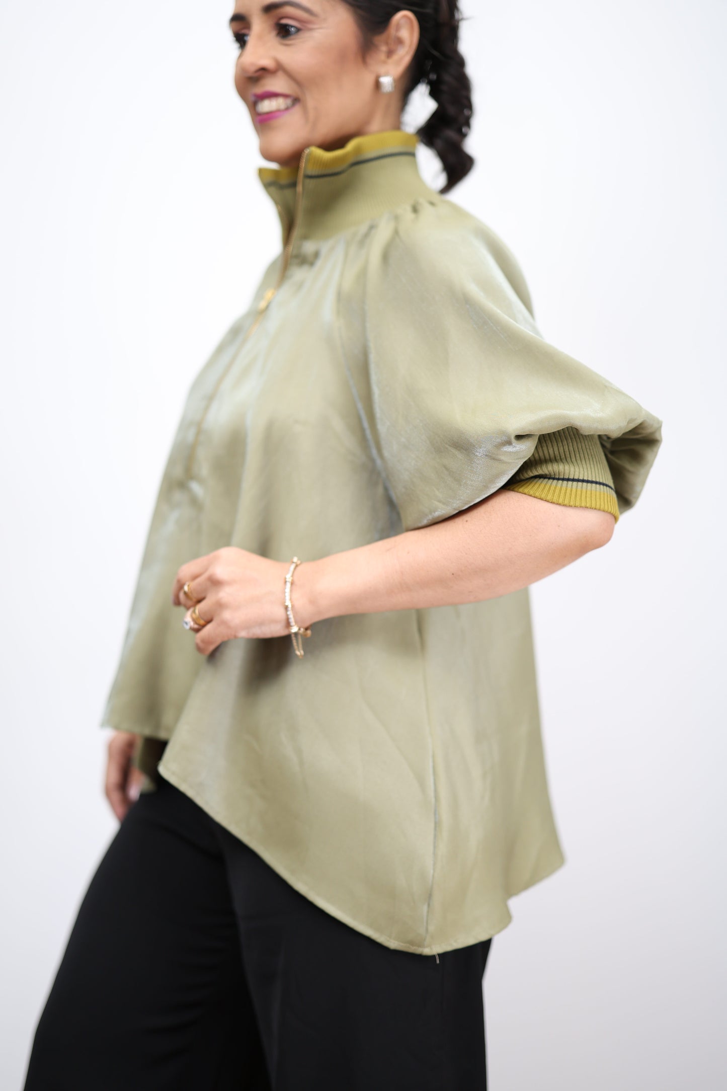 DO Mock Neck Blouse