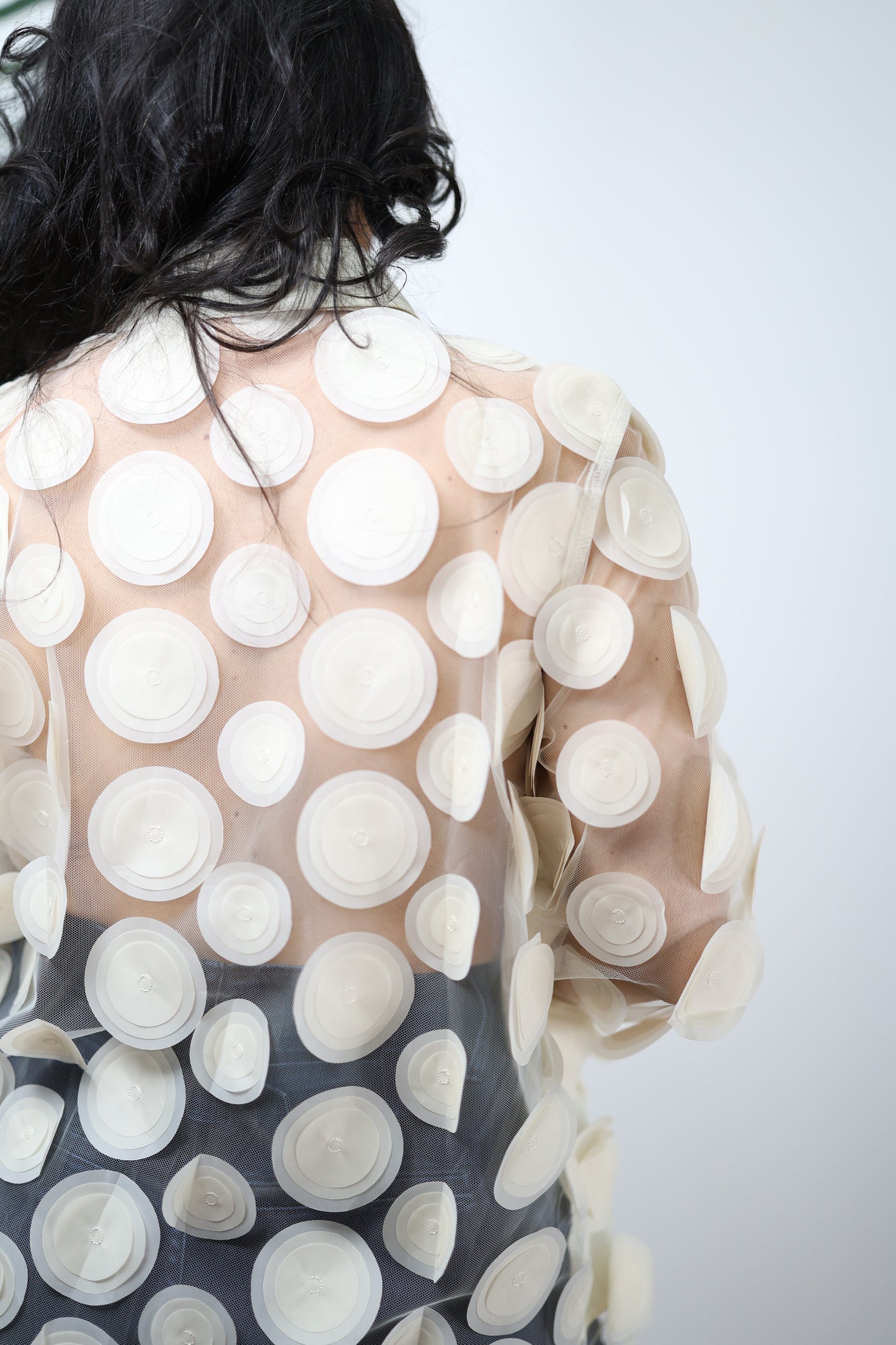 Ana Sheer Mesh Embroidered Long Sleeve Shirt