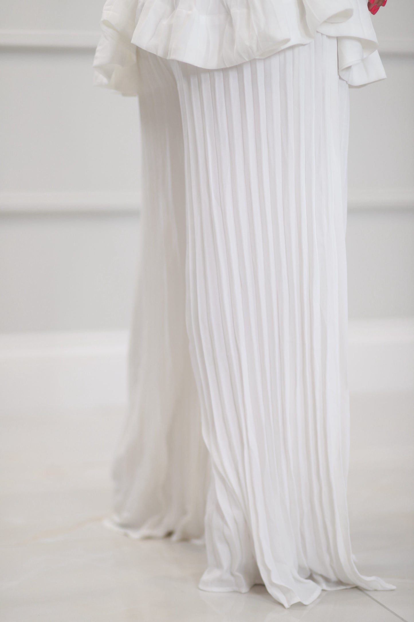 Bladimira 2Pcs Pleated pants and Top SET