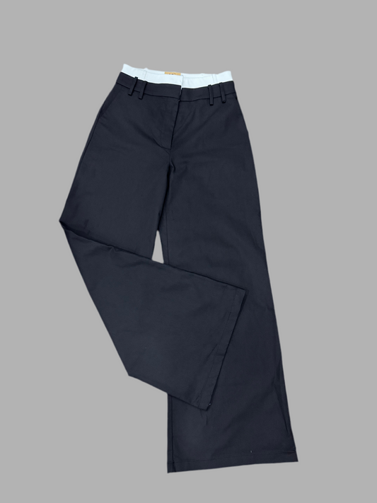 Pantalones de cintura alta con doble faja