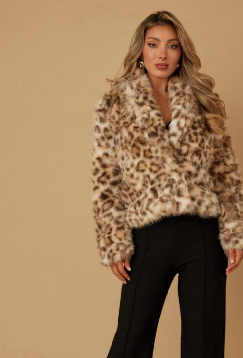 Lux Leopard Faux Fur Jacket