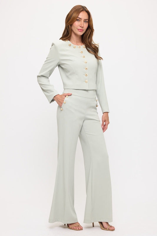 Celeste Gold Button Pant Set