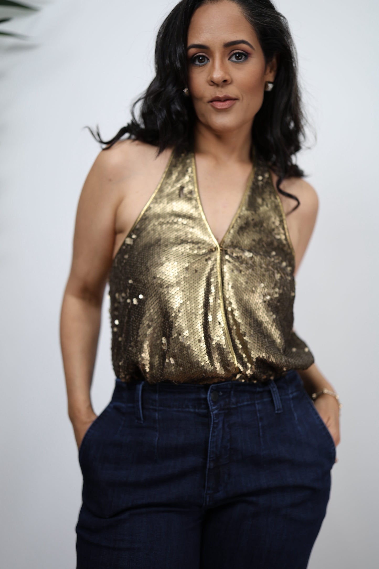 Halter Sequin Bodysuit