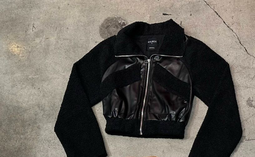 Black Luxe Teddy Moto Jacket