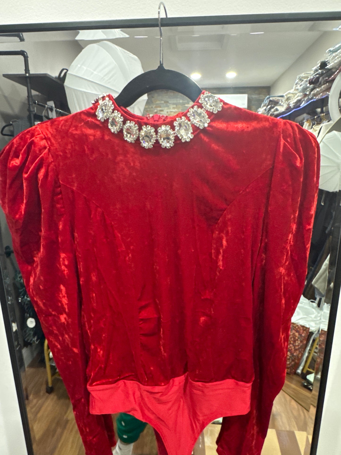 Scarlet Luxe Velvet Bodysuit