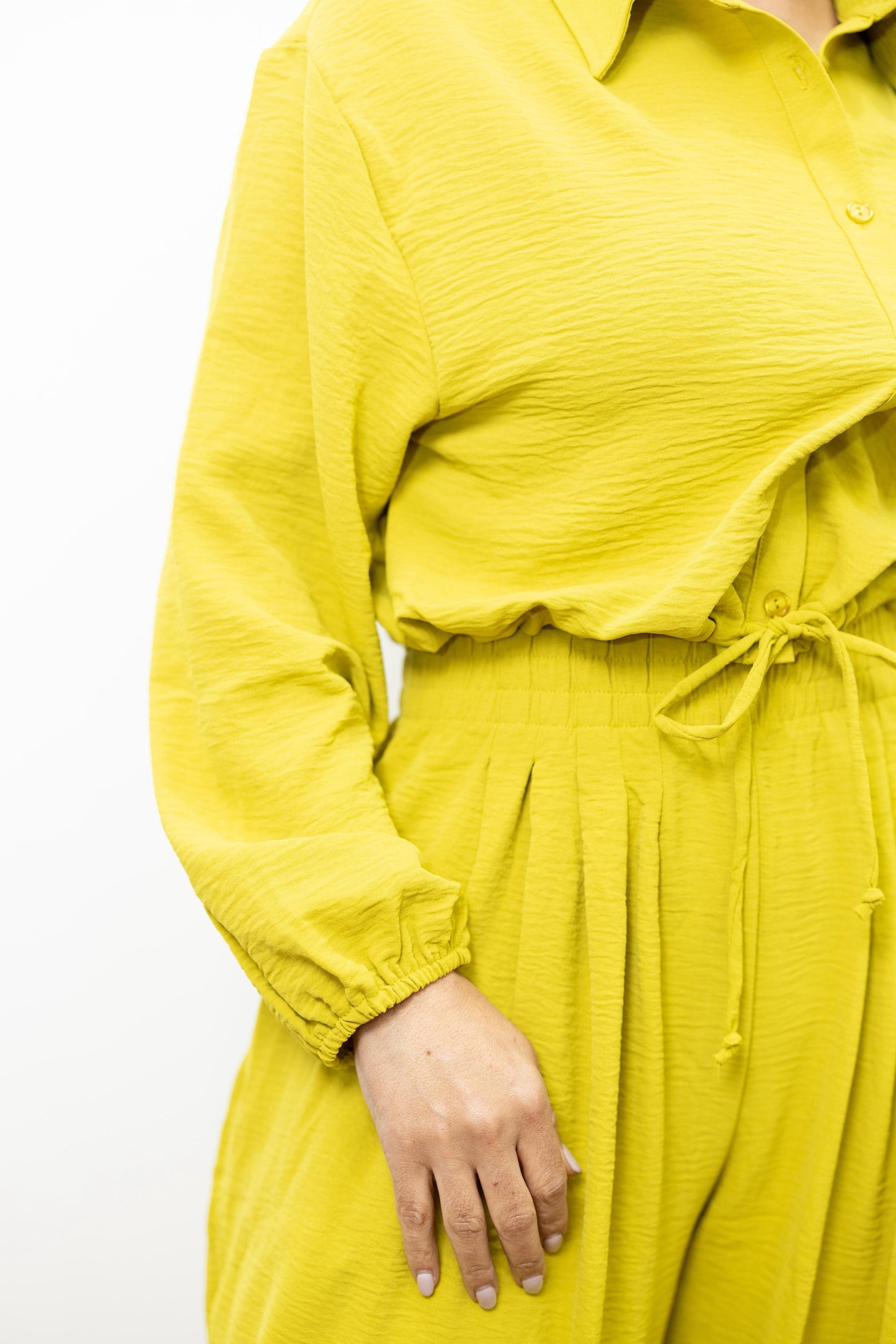 Button Down Elastic Spaghetti Tie Top & Pants Set