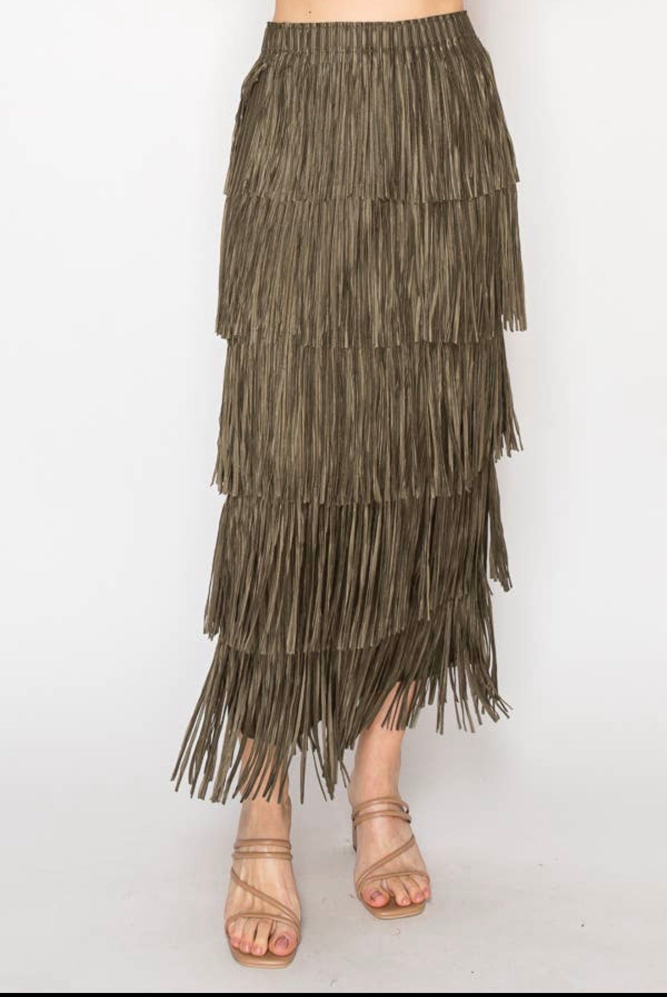 Lorena Tiered Fringe Skirt