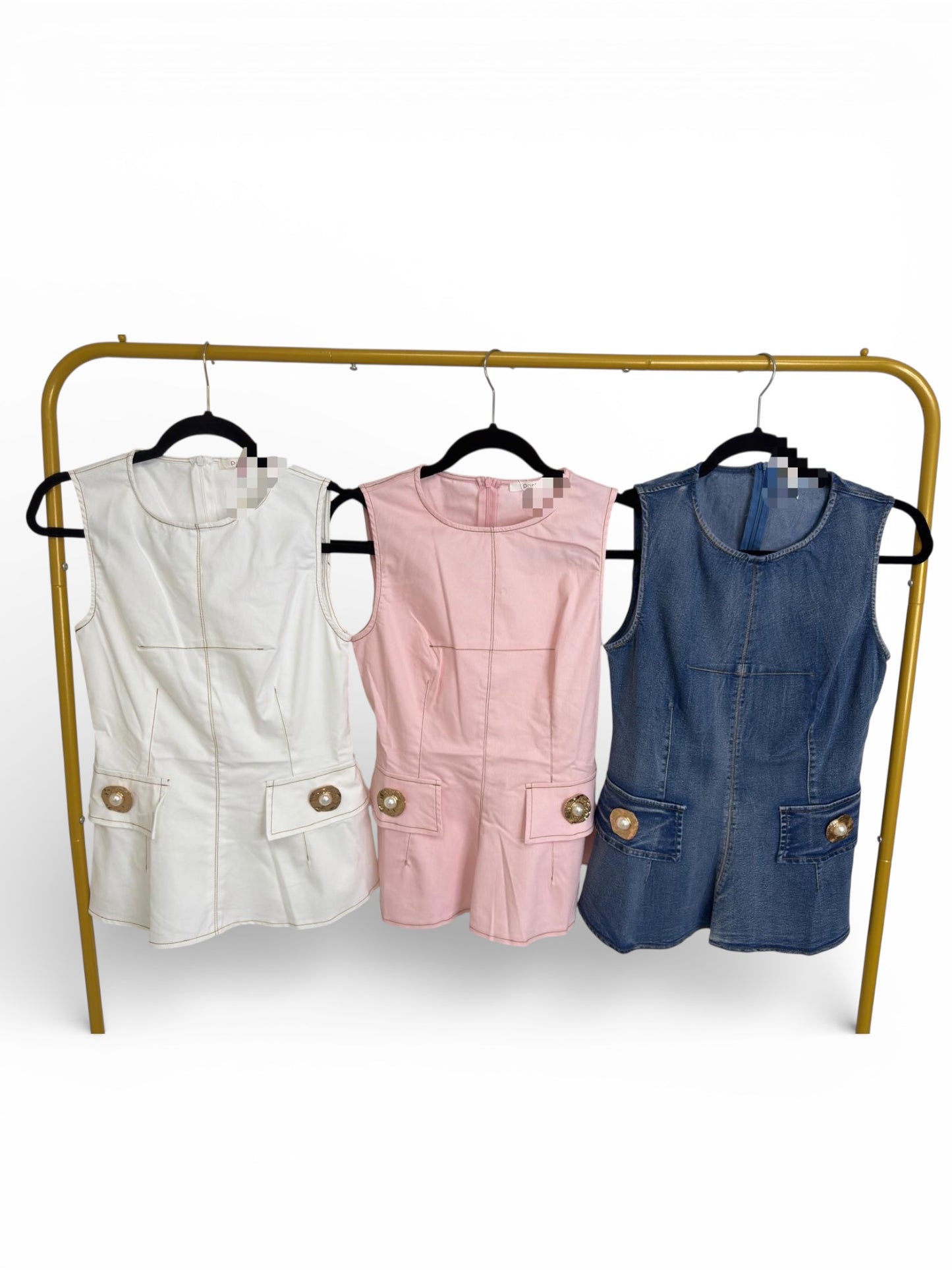 Valentina Sculpt Denim Peplum Top