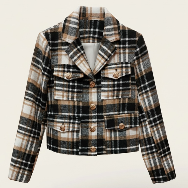 Camila Plaid Cropped Jacket