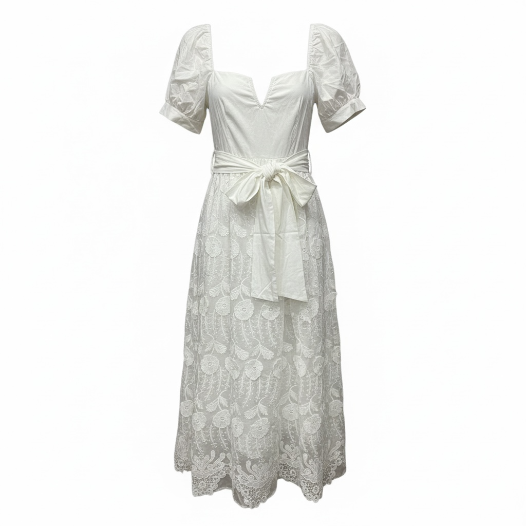 Ivory Étoile Lace Midi Dress