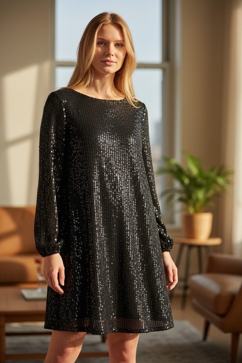 Midnight Radiance Sequin Dress