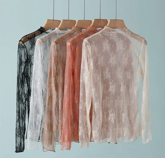 Mercedita Lace Sheer Mesh Top Collection