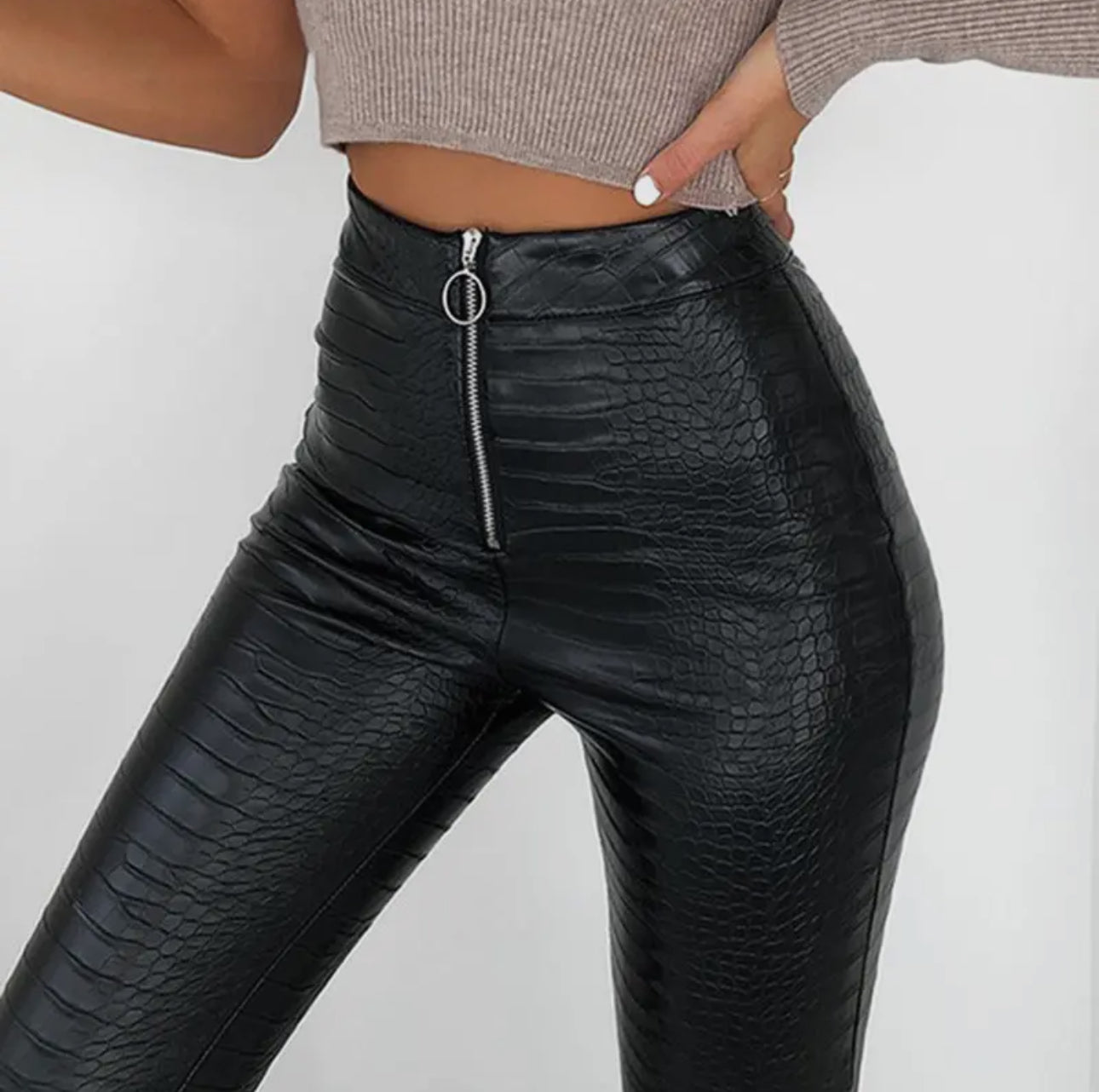 Pantalones de cuero de cintura alta Valeria