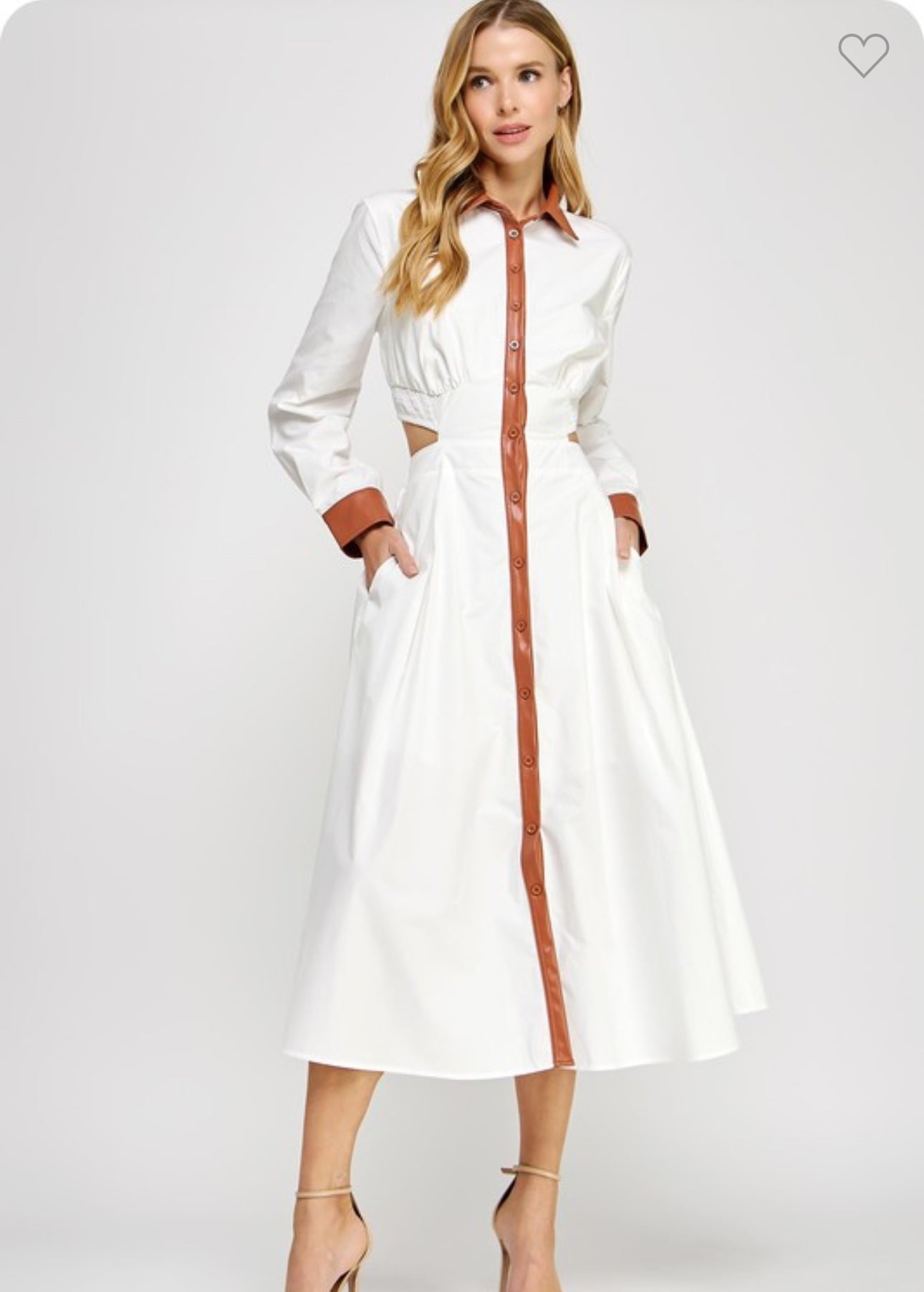 Celia Off White-Tan Dress