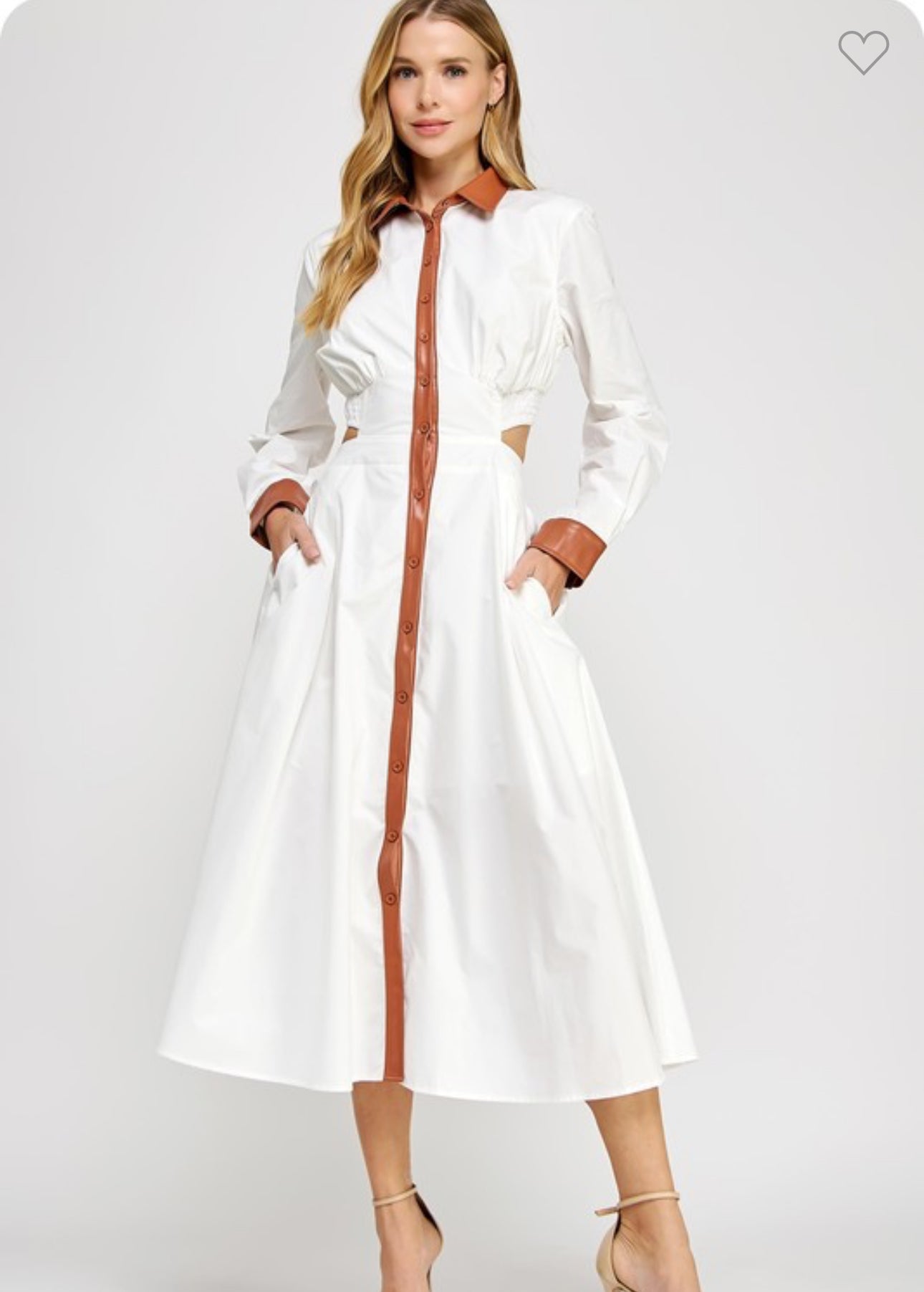 Celia Off White-Tan Dress