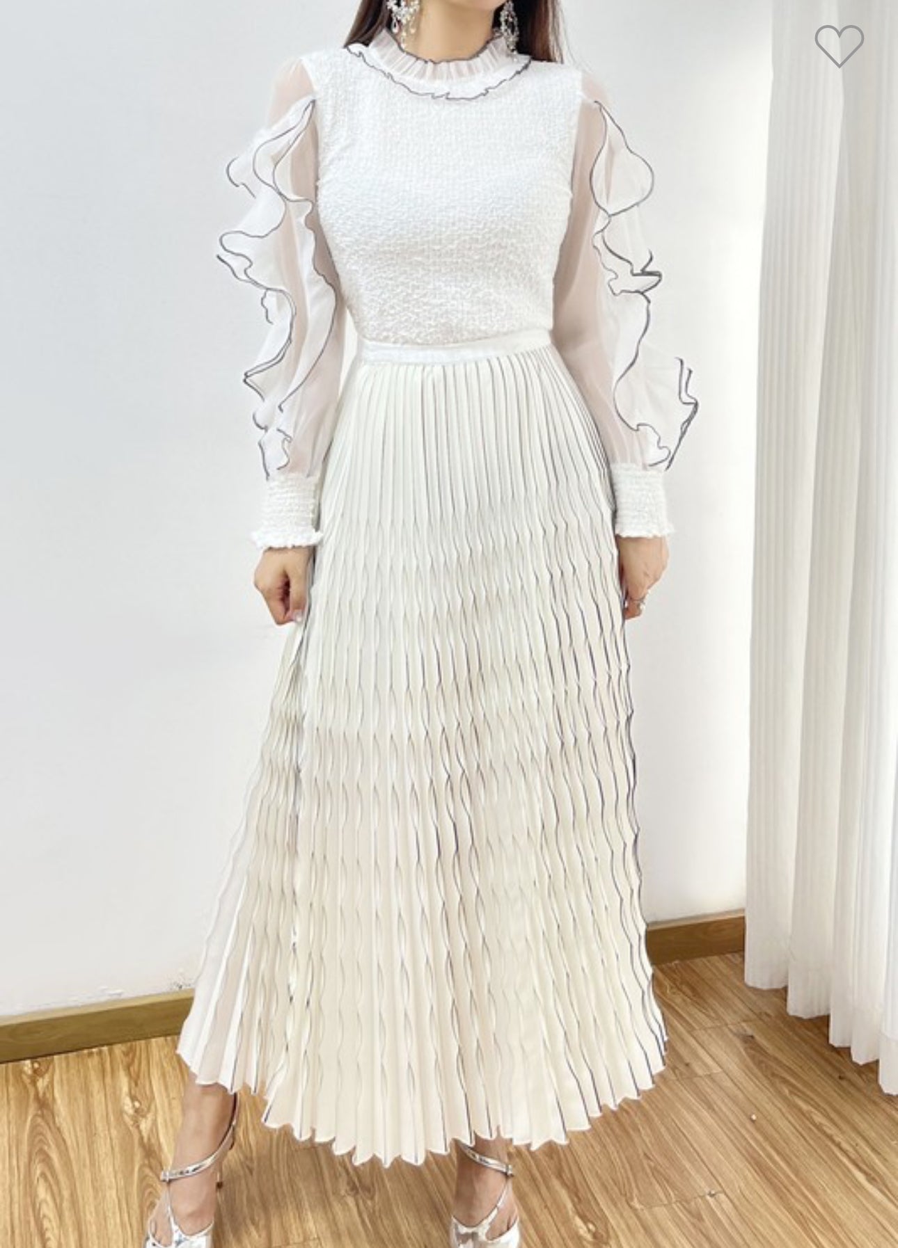 Fabiana Contrast Color Pleating Skirts