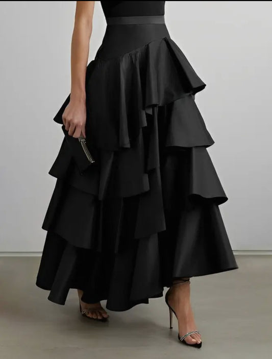 Felicia Chic High Waisted Ruffle Skirt