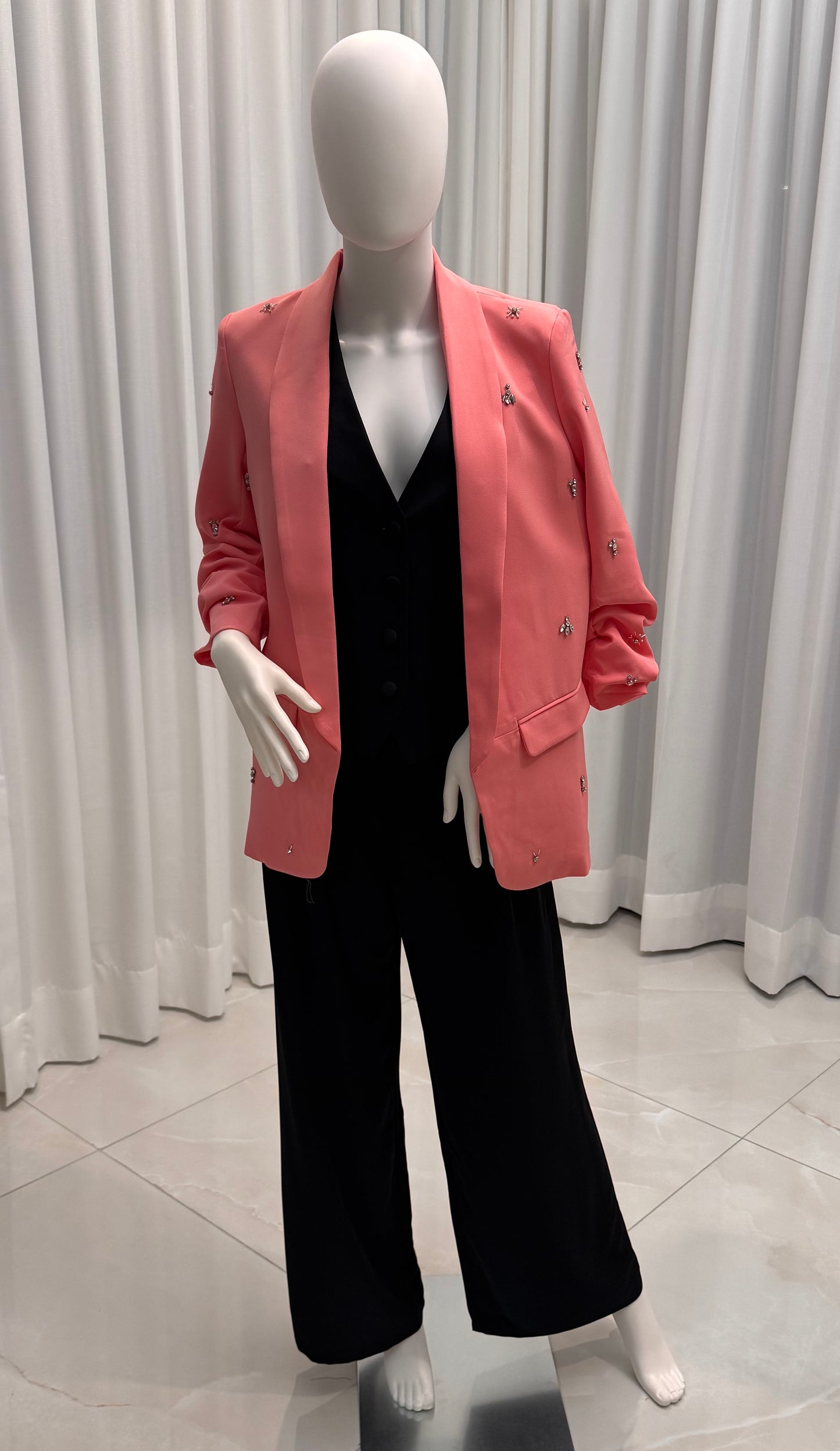 Belkis Rhinestone Detail Blazer