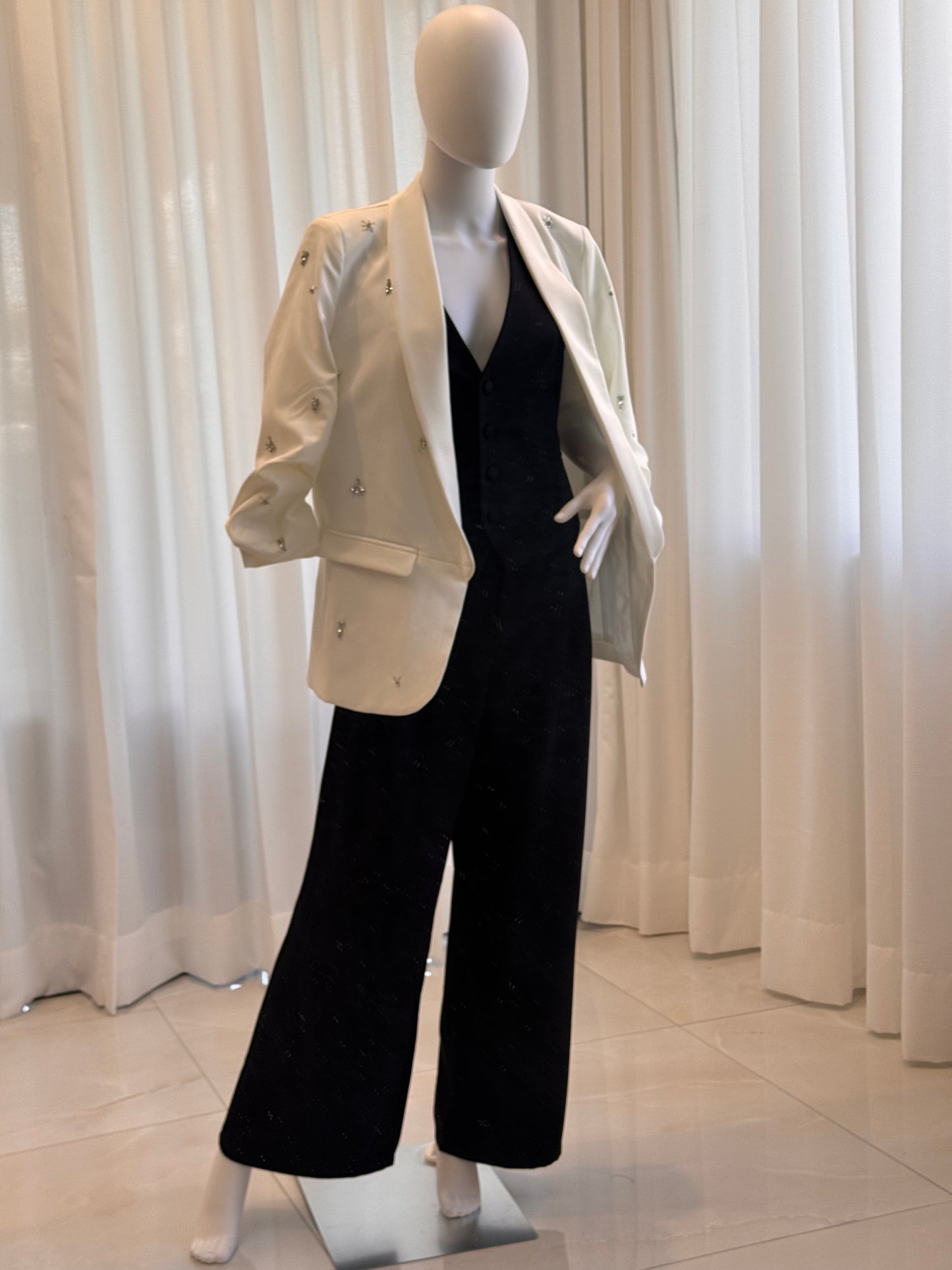 Belkis Rhinestone Detail Blazer