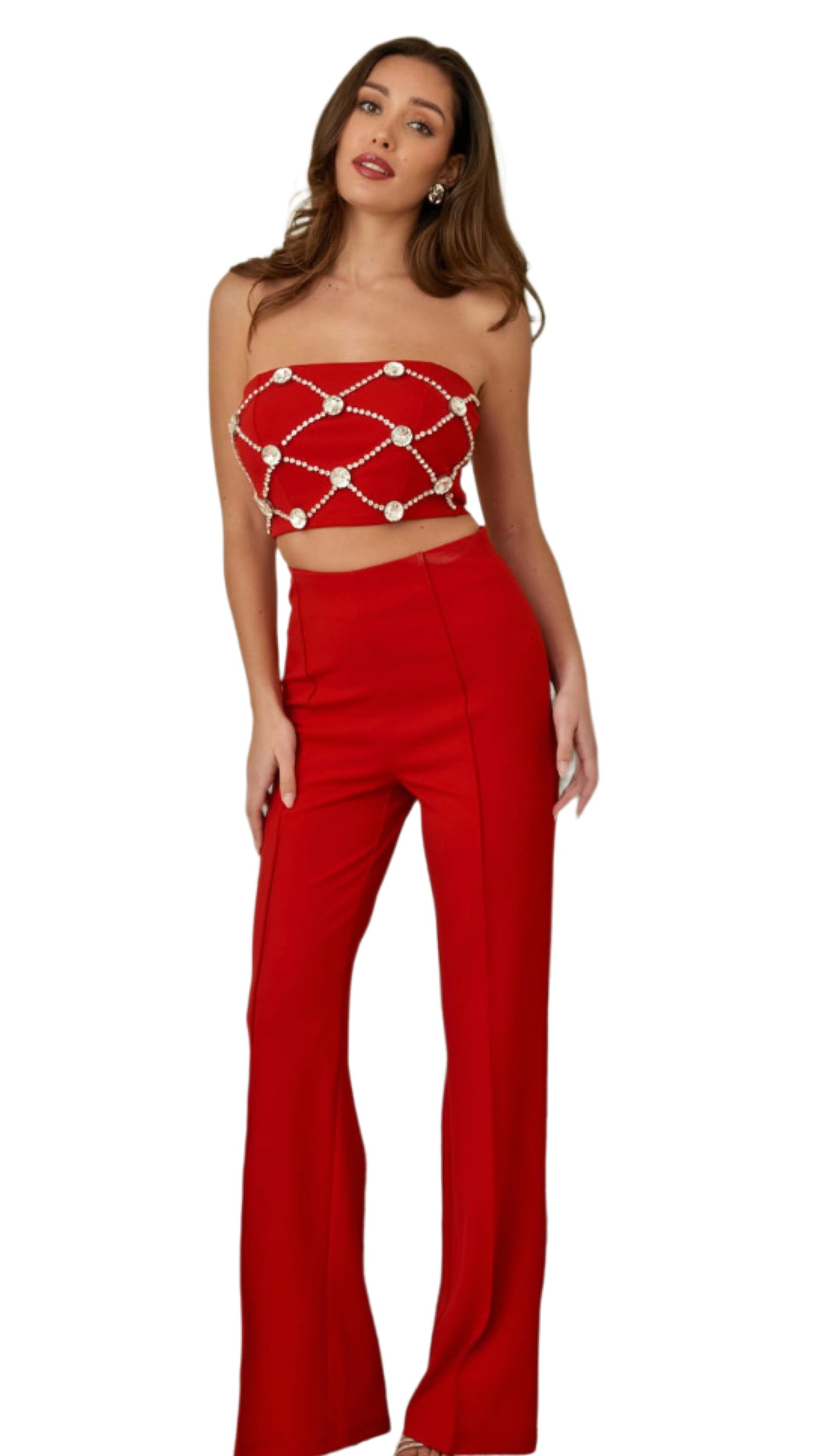 Brillit Strapless Top & Pants SET
