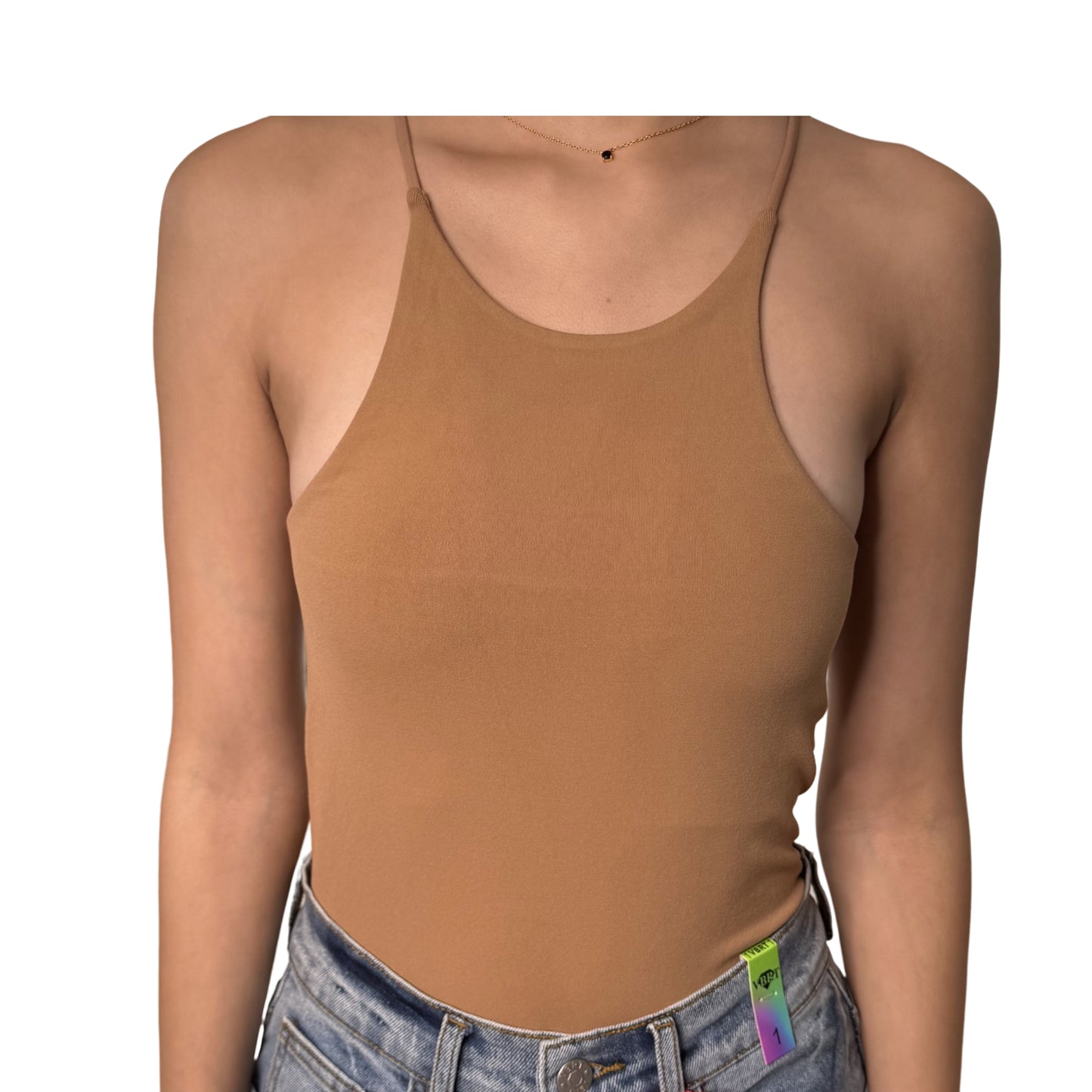 Top de cuello alto tipo racer