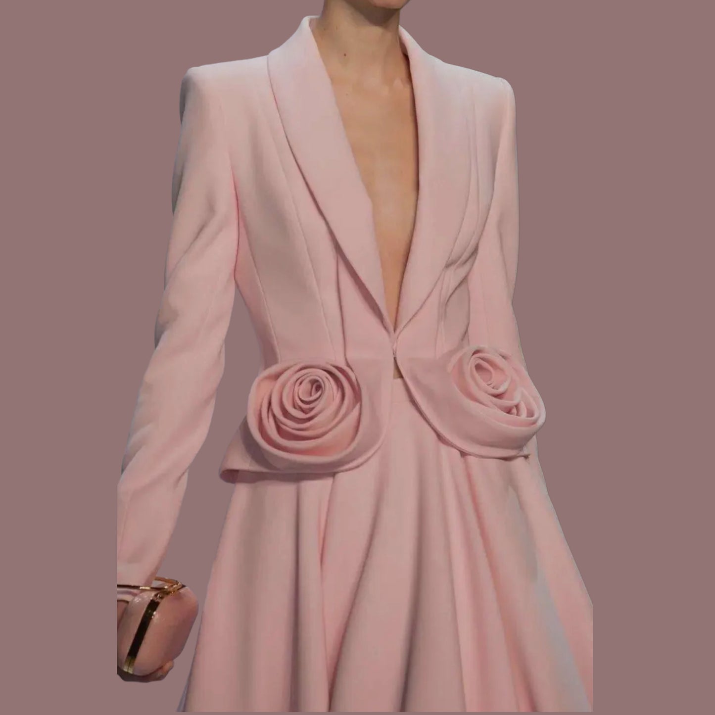 Conjunto de blazer y falda plisada Melanie Rose
