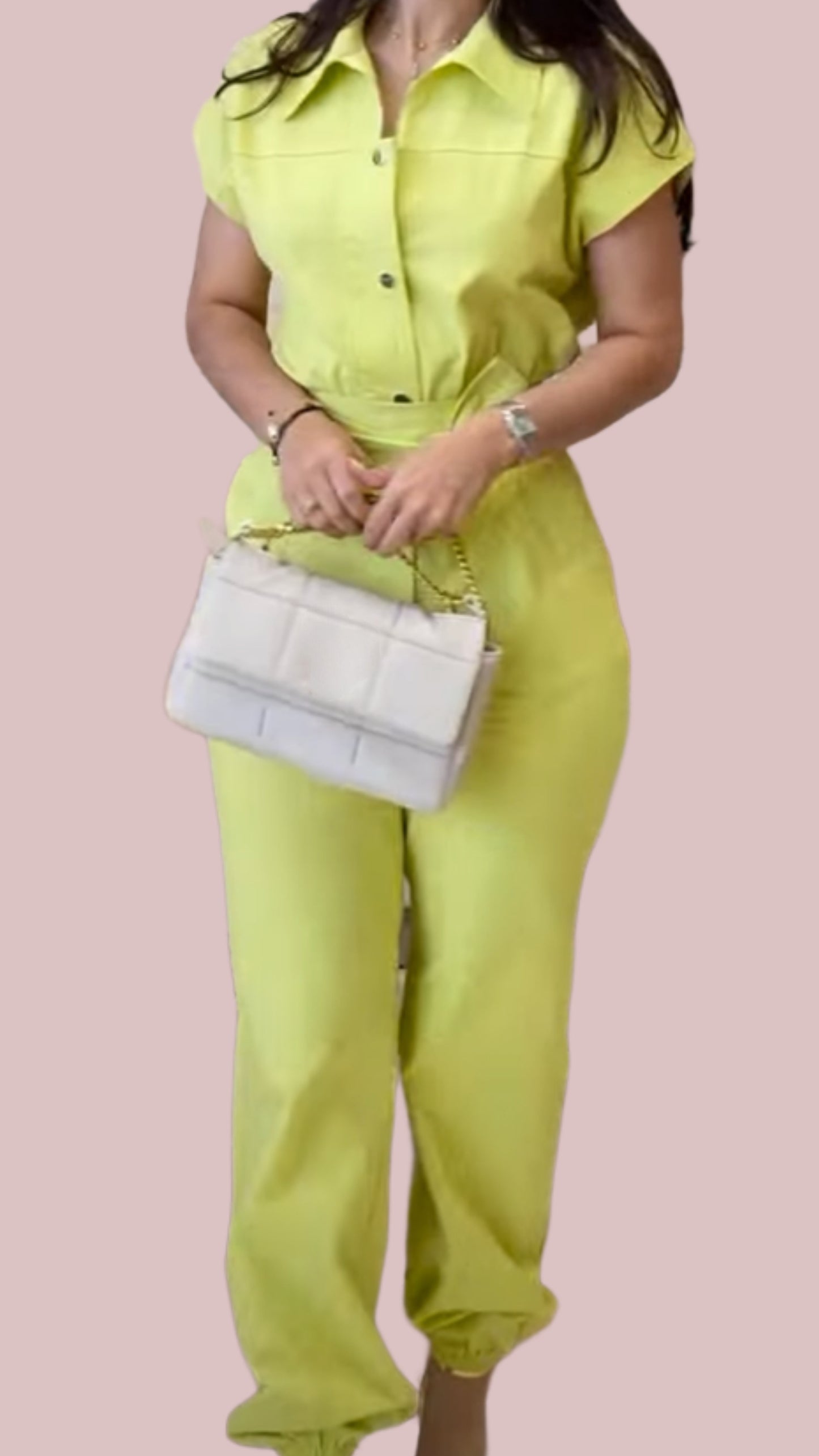 Nina Belted Linen Jumpsuit