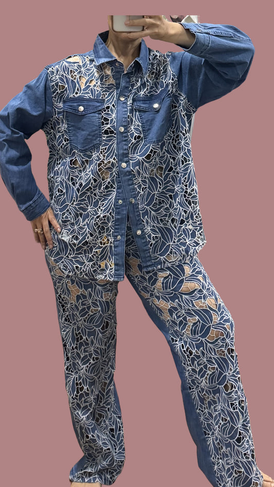 Nola Embroidery flower Shirt