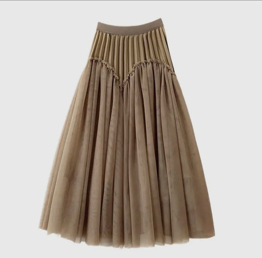 Lulu Pleated Mesh Puff Skirt
