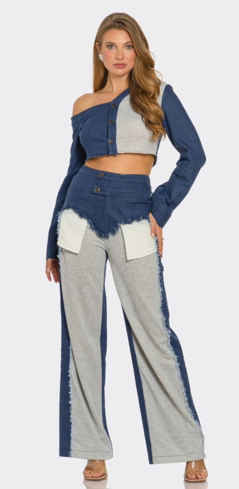Susan Pants & Top Denim Set