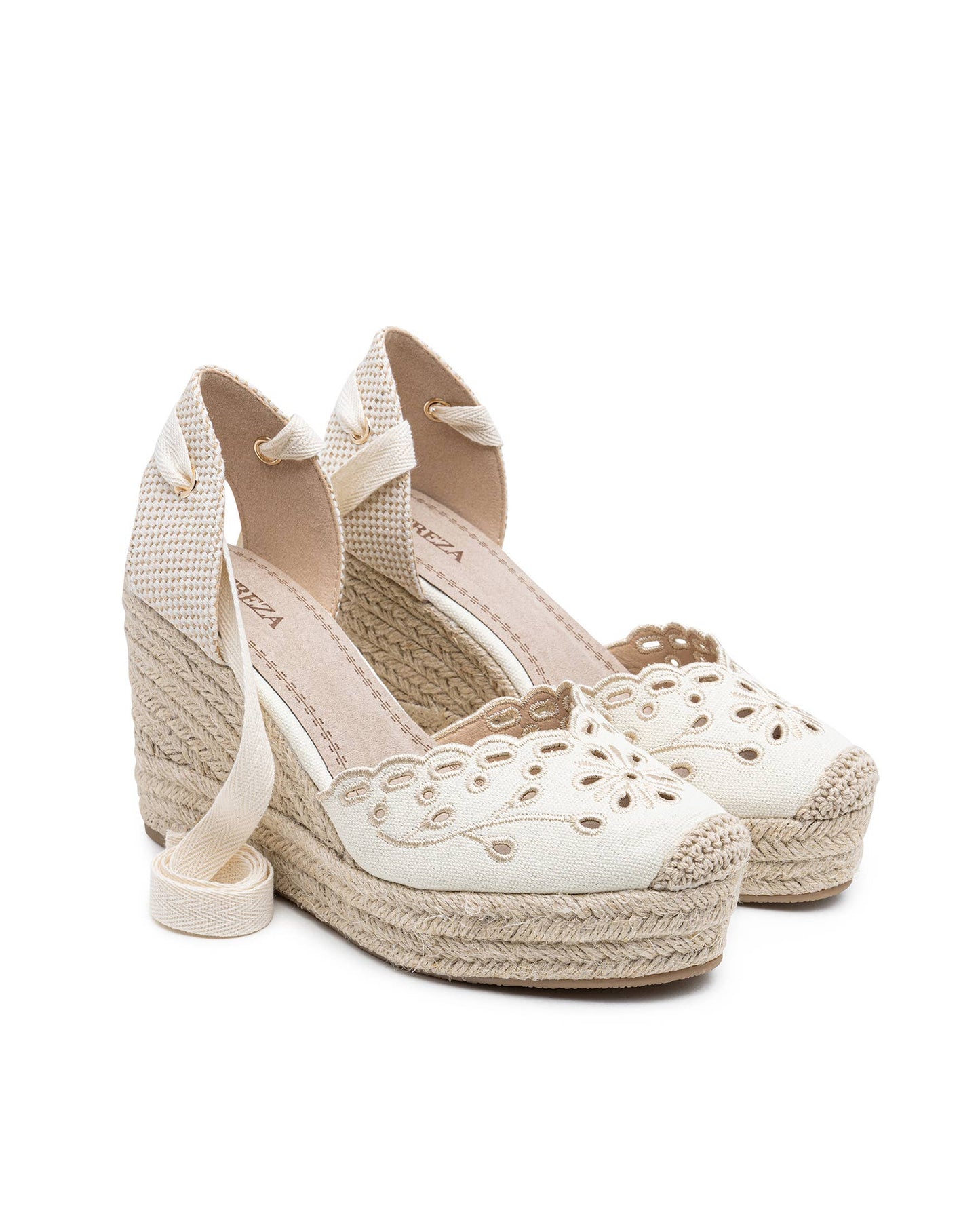 Floral Embroidery High Wedge Espadrille Sandals