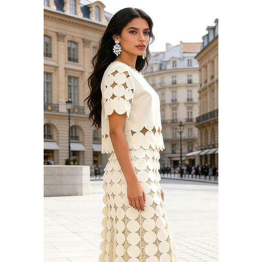 Ivory Sculpted Statement Top