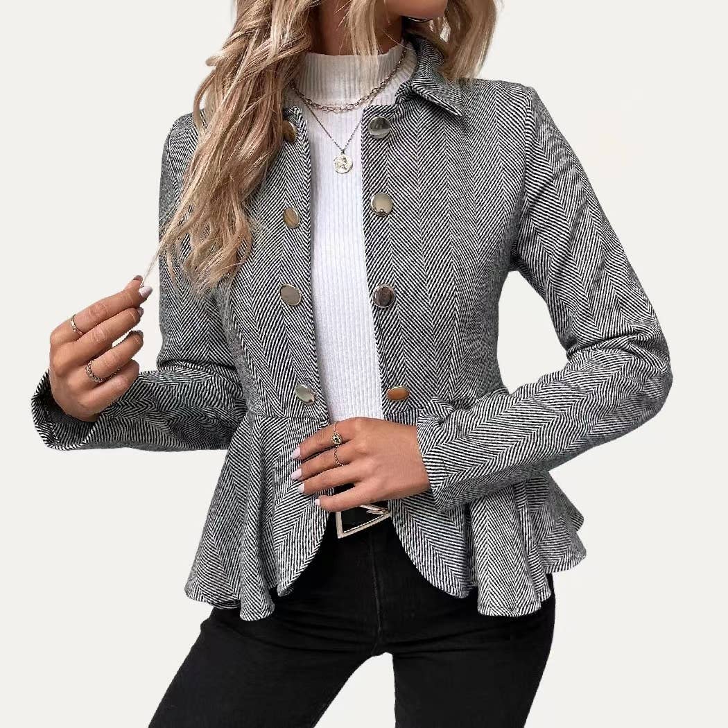 Impressive Classic Lightweight Collared Long Sleeve Blazer